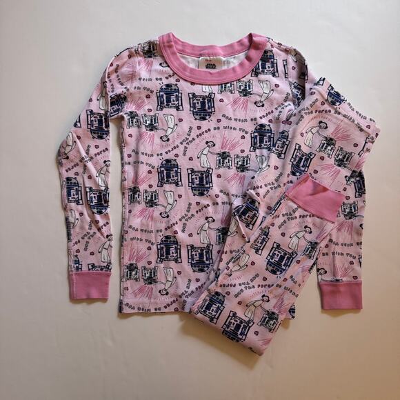 Hanna Andersson x Star Wars organic Leia & R2D2 hearts pajamas - Picture 3 of 8